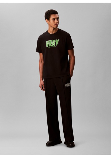 Classic Fit Siyah Erkek Eşofman Altı LV04RD207GUB1 Premıum Fleece Logo P