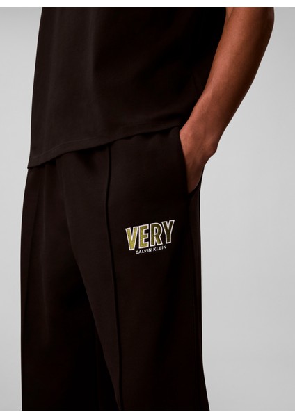 Classic Fit Siyah Erkek Eşofman Altı LV04RD207GUB1 Premıum Fleece Logo P modelleri