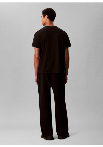 Classic Fit Siyah Erkek Eşofman Altı LV04RD207GUB1 Premıum Fleece Logo P fırsatları