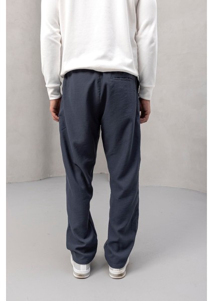 Wilder Yumuşak Modal Kumaş Rahat Kalıp Pileli Erkek Pantolon - Füme indirimleri