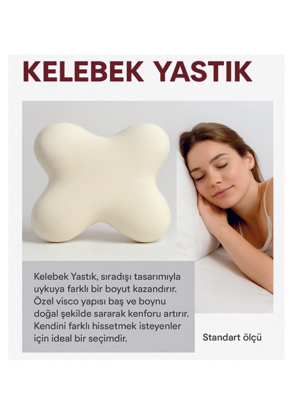 Kelebek Yastık, Kelebek Boyun Destekli Ortopedik Yastık Visco Yastık