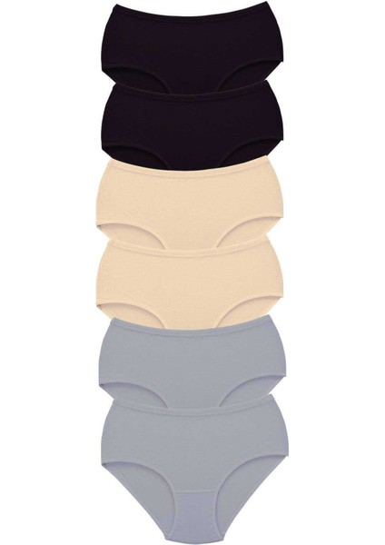 6 Adet Tutku Kadın Yüksek Bel Bato Kalın Lastik Külot S14