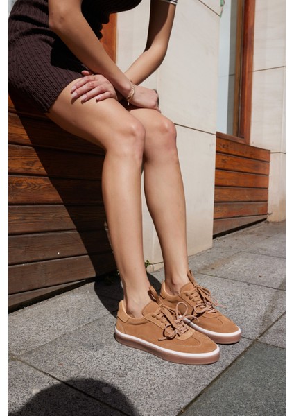 Paok Kadın Lacivert Gercek Suet Bagcık Detay Sneaker