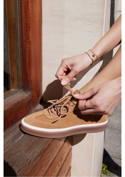 Paok Kadın Lacivert Gercek Suet Bagcık Detay Sneaker indirimleri