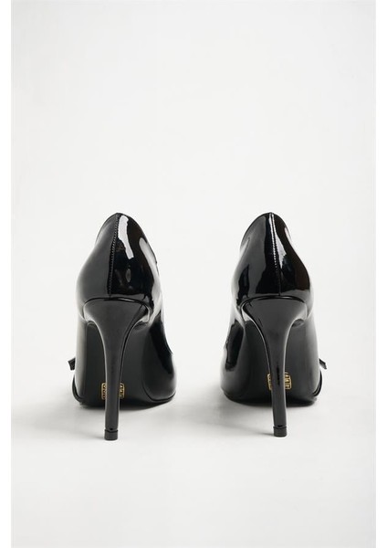 255012 Şık Tokalı Topuklu Ayakkabı Siyah Rugan fırsatları