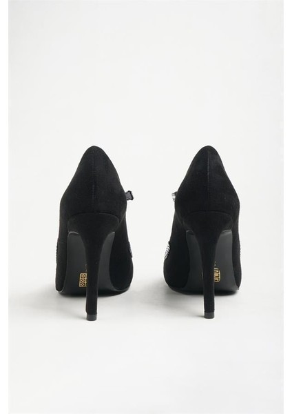 255017 Taşlı Stiletto Siyah Süet indirimleri