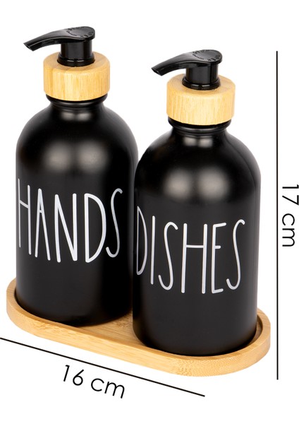 2'li Bambu Altlıklı Bambu Pompalı Sabunluk Deterjanlık 350 ml Oval Cam fırsatları