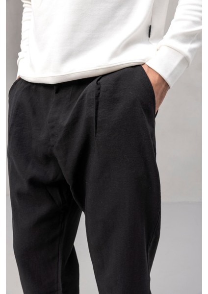 Wilder Yumuşak Modal Kumaş Rahat Kalıp Pileli Erkek Pantolon - Siyah fiyatları