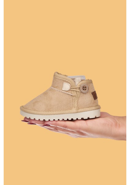 Kodiaq Unisex Çocuk ve Bebek Kışlık Süet Bej Bot | Ortopedik Kaymaz Taban, Sıcak Tutan Kürklü Bot fiyatları
