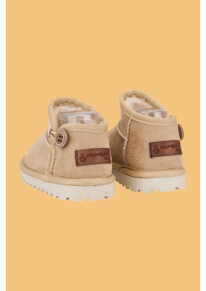 Kodiaq Unisex Çocuk ve Bebek Kışlık Süet Bej Bot | Ortopedik Kaymaz Taban, Sıcak Tutan Kürklü Bot modelleri