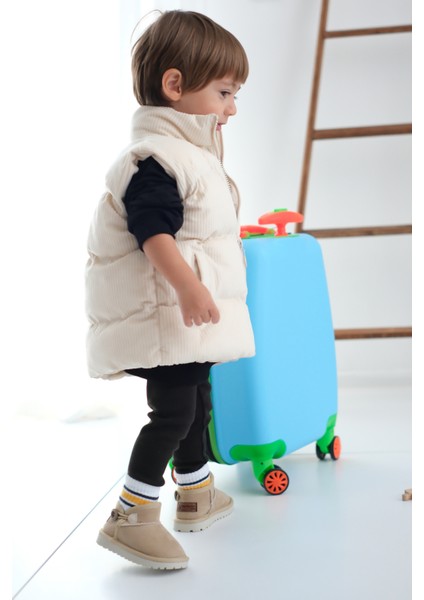 Kodiaq Unisex Çocuk ve Bebek Kışlık Süet Bej Bot | Ortopedik Kaymaz Taban, Sıcak Tutan Kürklü Bot indirimleri