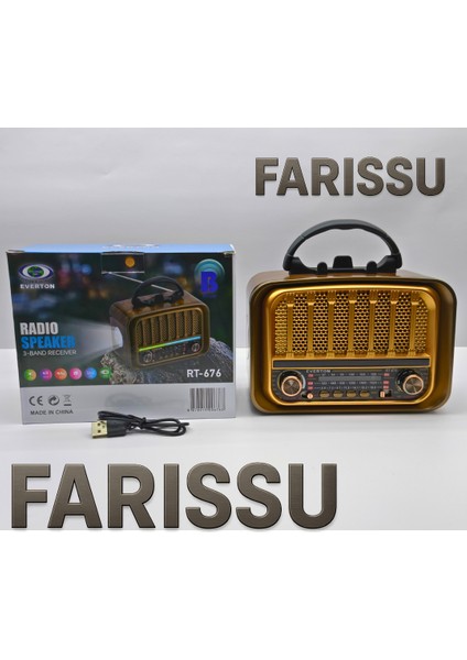 Everton RT-676 Retro Görünümlü 3 Band Fm/am/sw Radyo, Bluetooth Hoparlör ve Fenerli Klasik Tasarım