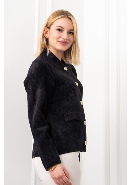 Süs Cep Kapaklı Yün Peluş Ceket Hırka 4560 fiyatları