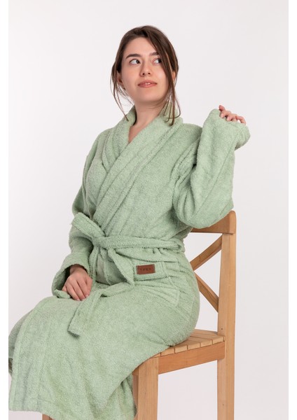Regina Robe Ekstra Yumuşak Premium Şalyaka Bornoz Yeşil