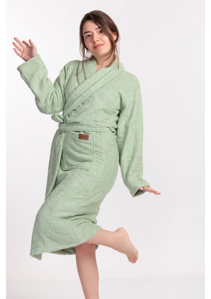 Regina Robe Ekstra Yumuşak Premium Şalyaka Bornoz Yeşil modelleri