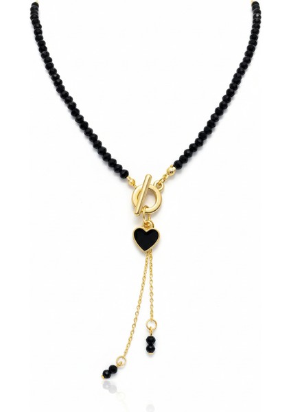 Siyah Kristal Kalp Kolye fiyatları