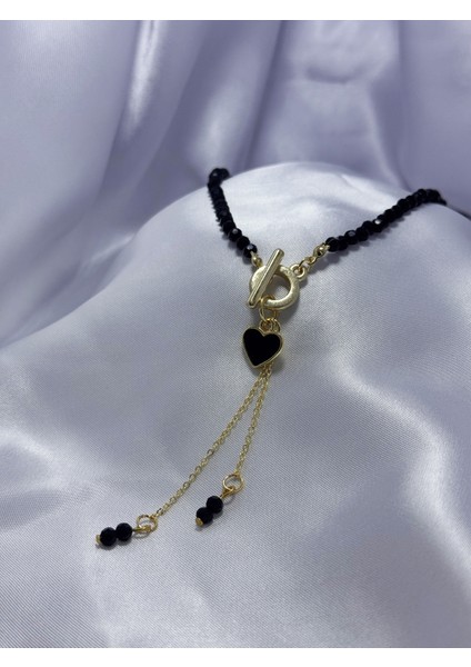 Siyah Kristal Kalp Kolye fırsatları