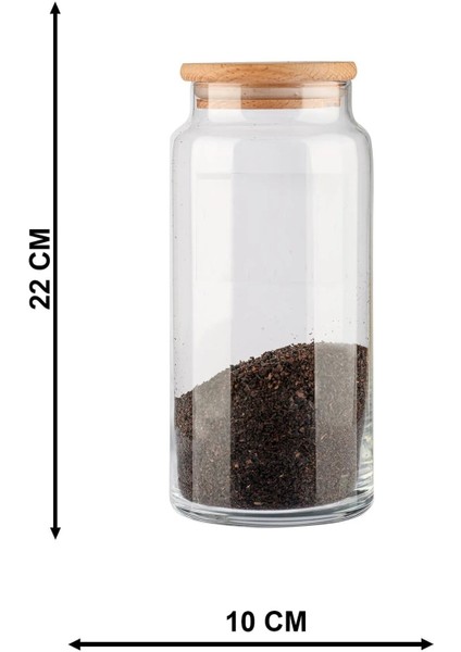 5’li Dekoratif Mutfak Düzenleyici Vakumlu Bambu Kapaklı Cam Erzak Kavanozu 1440 ml fiyatları