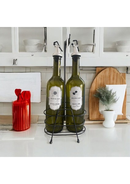 Metal Standlı 750 ml Yağlık Cam Yağlık Ayçiçek Yağı Zeytin Yağı Damlatmaz Başlıklı fiyatları