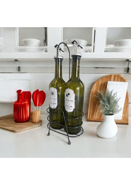Metal Standlı 750 ml Yağlık Cam Yağlık Ayçiçek Yağı Zeytin Yağı Damlatmaz Başlıklı modelleri