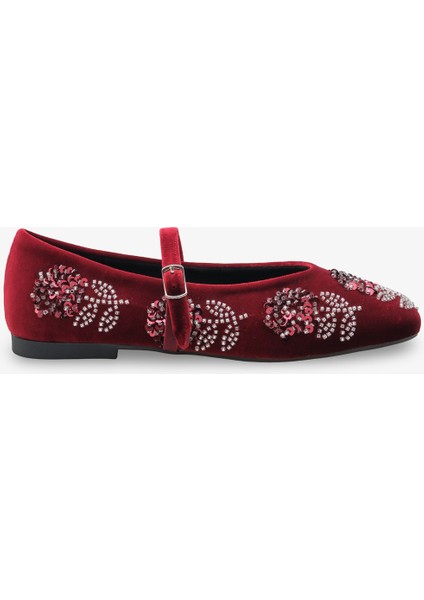 Yelva Kadın Tokalı Babet Bordo