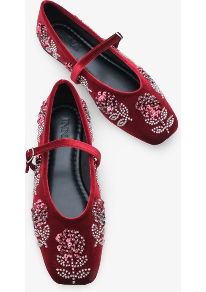 Yelva Kadın Tokalı Babet Bordo modelleri