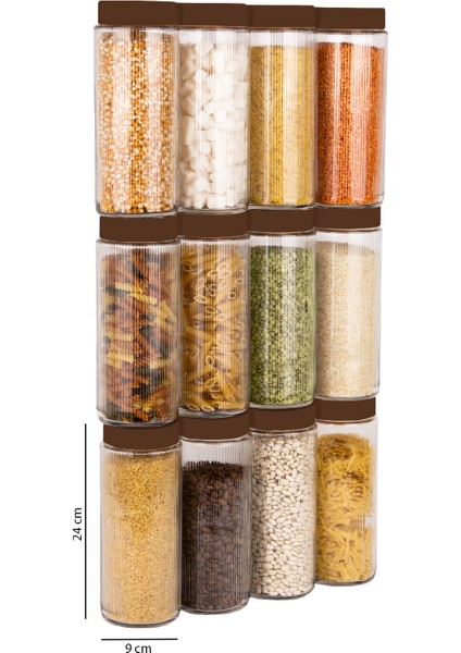 12 Li Jumbo Boy Kapaklı Cam Erzak Kavanozu Saklama Kabı 1500 ml fiyatları