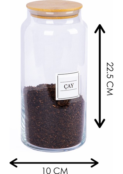 3’lü Ahşap Vakumlu Bambu Kapaklı Cam Çay Şeker Kahve Un Tuz Kavanozu 1440 ml fiyatları