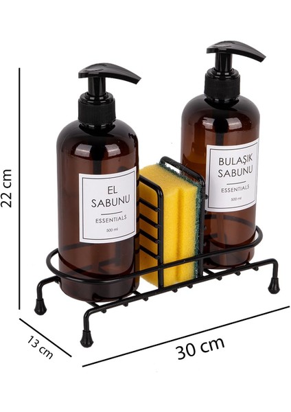2 Li Süngerli Metal Stantlı Plastik Şişe Sabunluk Deterjanlık 500 ml fiyatları