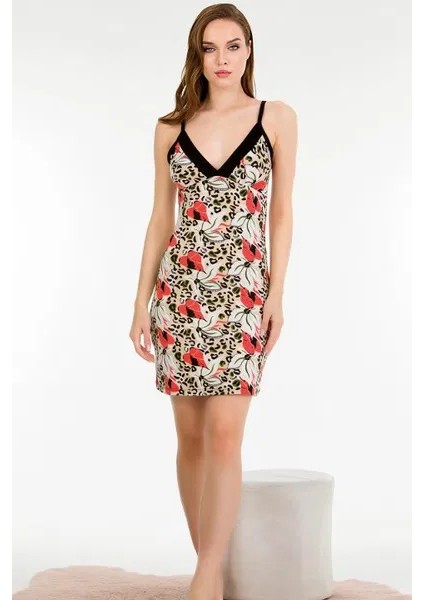 Lady Pamuklu Çiçek Desenli Gecelik Elbise fiyatları