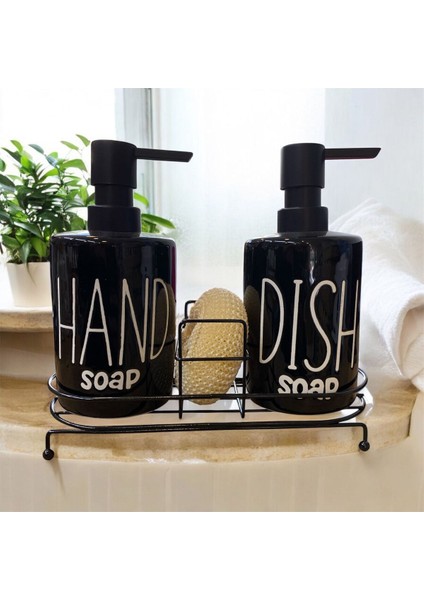 2'li 500 ml Fenomen Metal Stantlı Süngerli Pinterest Sıvı Sabunluk Mutfak Banyo Siyah fiyatları