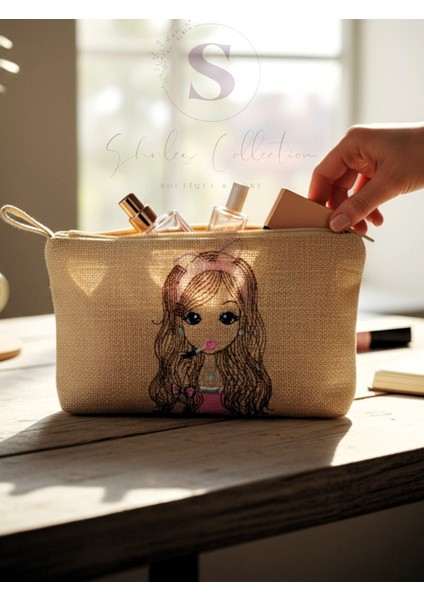 Lamineli Jüt Kumaş,makyaj Çantası