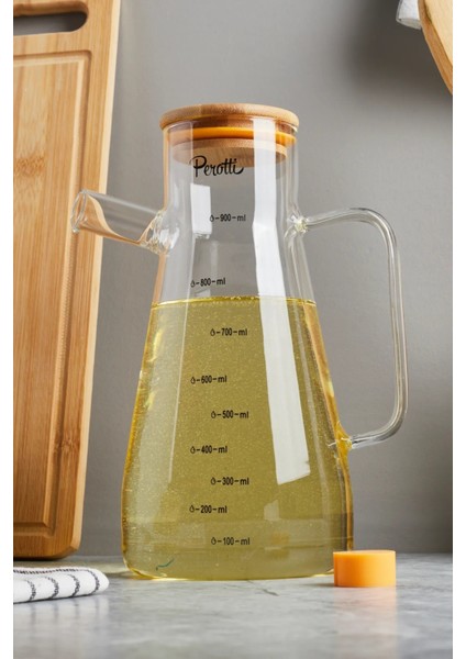 2'li Bambu Kapaklı Bambu Stantlı Cam Yağlık Sirkelik Silikon Tabanlı Sosluk 900 ml fırsatları