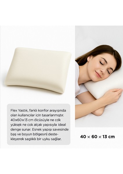 Flex Yastık,40 × 60 × 13 cm Visko Yastık,rahat Yastık