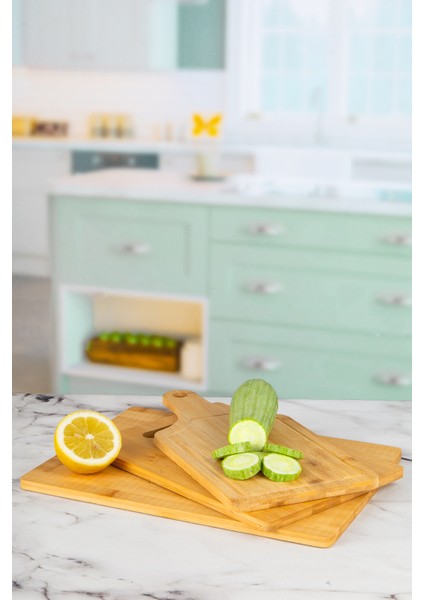 3 Lü Kesme Doğrama Sunum Tahtası Seti - Bambu Kesim Panosu fırsatları