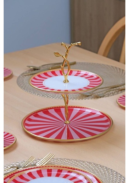 Glore Pink line Katlı Kurabiyelik Sunum Tabağı fiyatları