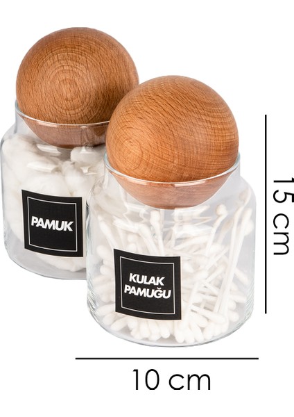 2 Li Kulak Pamuğu ve Pamuk Kavanozu Top Kapaklı 500 ml fırsatları