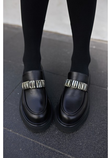 Brokly Kadın Siyah Gercek Deri Loafer Ayakkabi indirimleri