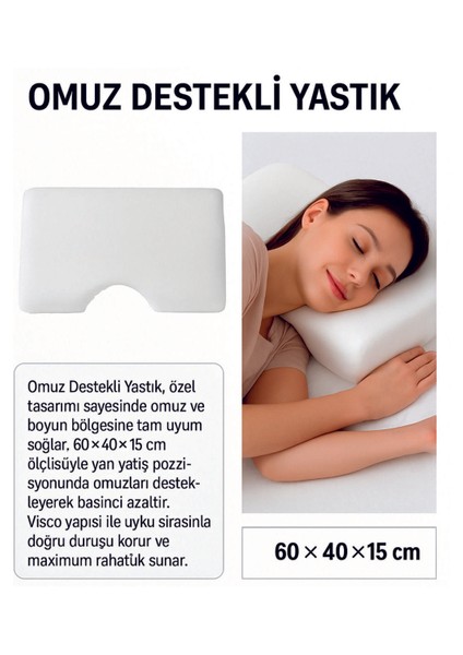 Omuz Destekli Visco Yastık 40X60X15,RAHAT Yastık,