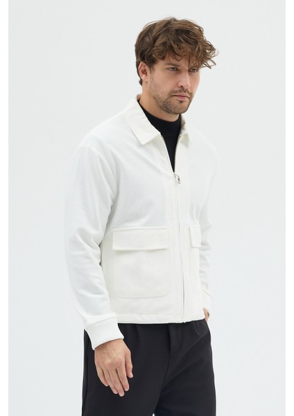 Erkek Triko Örme Fermuarlı Bol Kesim Boxy Fit Ceket Gömlek Overshirt fırsatları