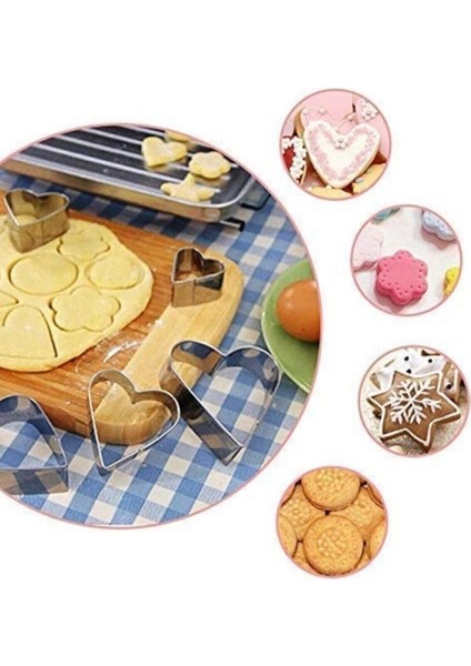 12 Parça Metal Kurabiye Kalıbı Çelik modelleri