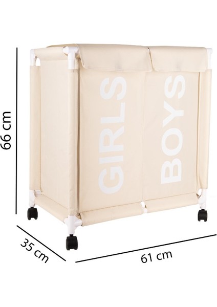 2 Bölmeli Katlanabilir Bez Kirli Çamaşır Sepeti Erkekler Kadınlar Için Özel Bölmeli fiyatları