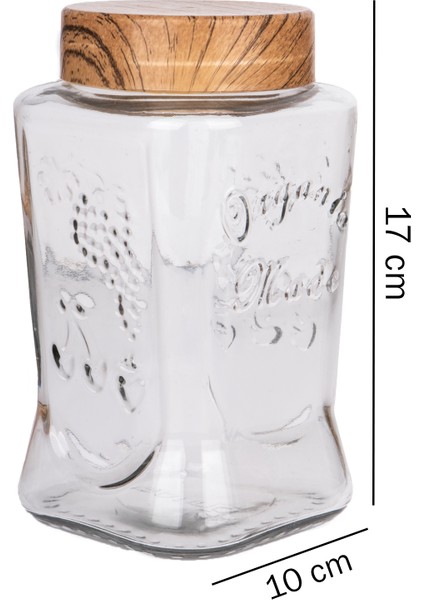 6 Lı 1100 ml Cam Kavanoz Erzak Saklama Kabı Özel Seri Işlemeli ve Etiket Hediyeli indirimleri