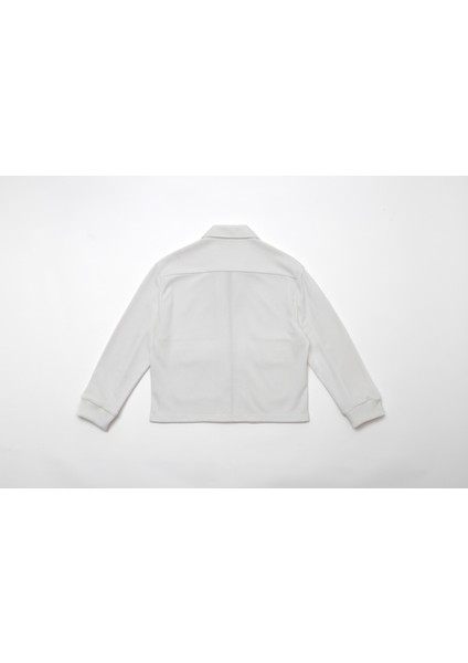 Erkek Triko Örme Fermuarlı Bol Kesim Boxy Fit Ceket Gömlek Overshirt