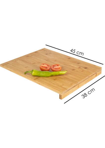 Büyük Kalın 45X38X3,5 cm Bambu Mutfak Ekmek Kesme Tezgâhı Şef Usta Et Kesim Doğrama Oluklu modelleri