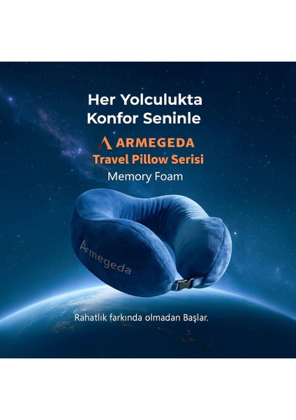 Indigo Memory Foam Boyun Destekli Seyahat Yastığı – U Şekilli