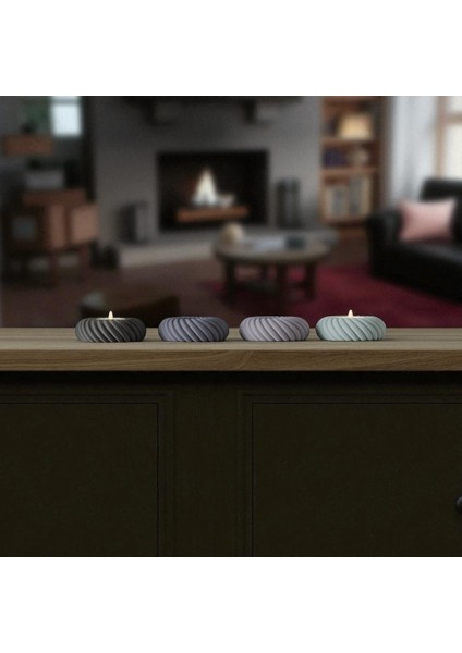 4’lü Spiral Tasarım Plastik Mumluk Seti – Siyah, Gri, Beyaz ve Açık Mavi – Tealight Uyumlu Dekoratif Masa Üstü Mumluk 8 cm fiyatları