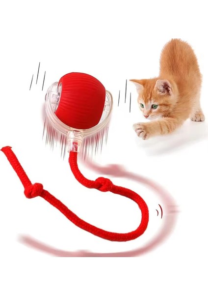 Akıllı Kedi Oyuncağı, USB Şarjlı, LED Işıklı, 3 Modlu, Otomatik Yuvarlanan Top,İnteraktif indirimleri