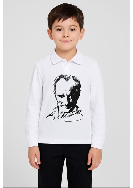 Gala Atatürk Baskılı Uzunkol Yakalı Çocuk Tişört