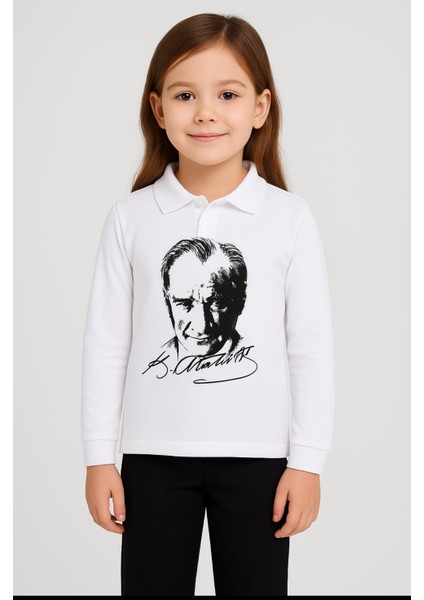 Gala Atatürk Baskılı Uzunkol Yakalı Çocuk Tişört modelleri